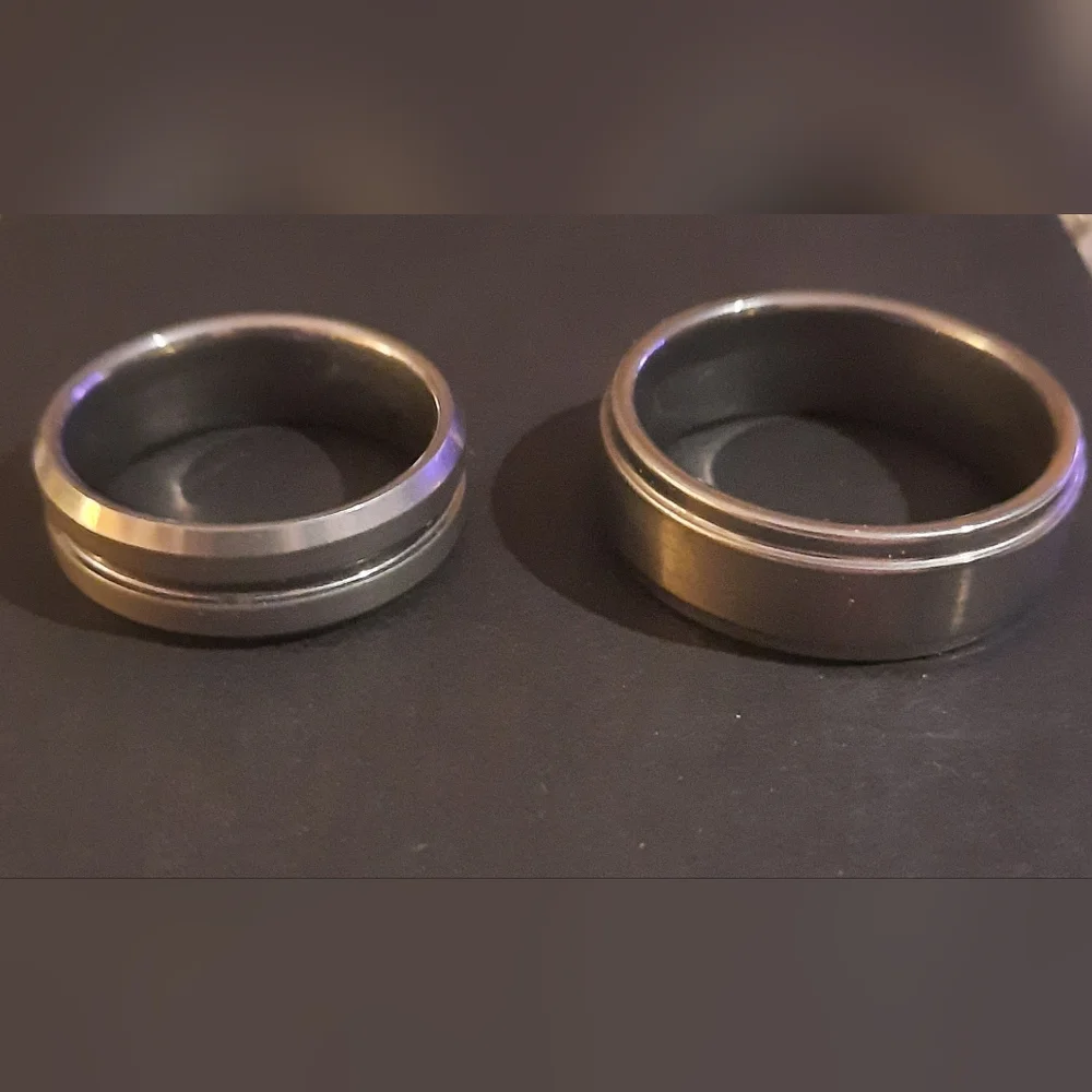 𝅺TUNGSTEN Men’s Carbide Band Ring choose one Greytone Metal Wedding